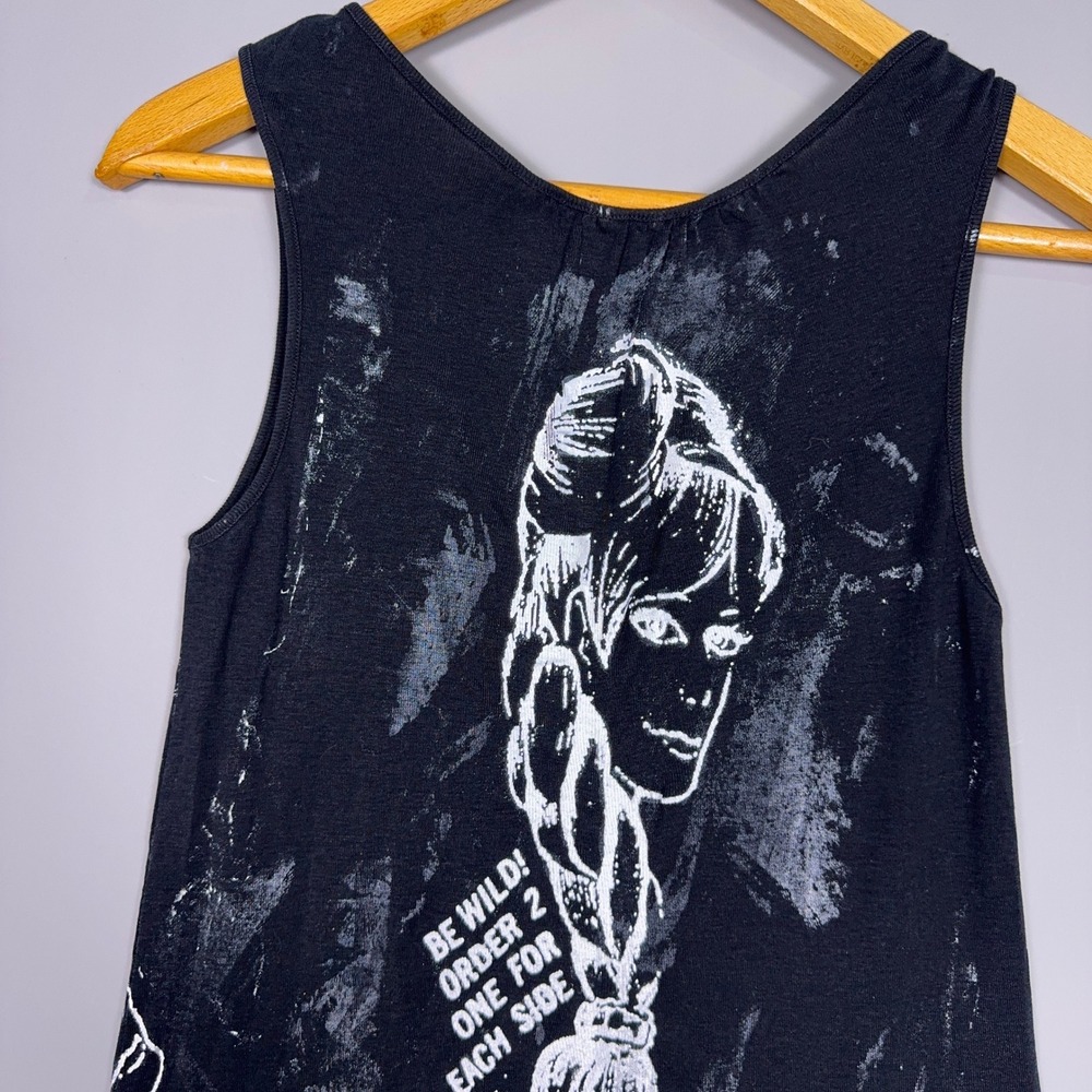 Maggie Ward Graphic Print Maxi Dress Womens Size Large Y2K Black Grunge - Picture 8 of 9